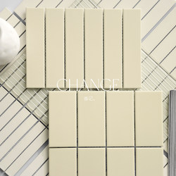 Long Cream-Colored Mosaic Tiles for Bathroom, Kitchen, Balcony, Wall Tiles, Floor Tiles, Dining and Commercial Background Walls