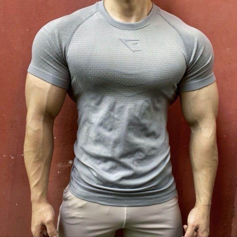 GYMSHARK Американская спортивная заколка для фитнеса — быстросохнущий эластичный топ с круглым вырезом