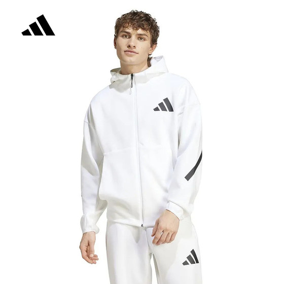 
Adidas Adidas men's authentic autumn new hooded casual sports black label jacket JF2443