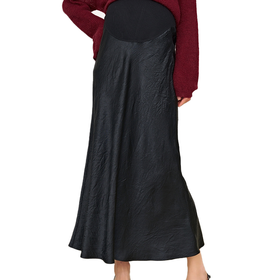 
SELLYNEAR maternity acetate skirt spring fashion high-end satin bias cut pregnancy belly support skirt