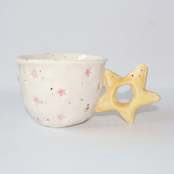 Ruilan's Cute Star-Handle Ceramic Mug, High-Appearance Cartoon Coffee Cup, Girly Water Cup, Gift