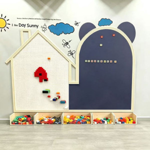 
Magnetic blackboard wall stickers building block wall two-in-one magnetic boys and girls home erasable baby graffiti writing board drawing board