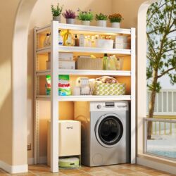 Storage Rack Above the Washing Machine on the Balcony, Multi-Layer Storage Rack, Carbon Steel Floor-Standing Storage Rack, Simple Floor-Standing Storage Rack