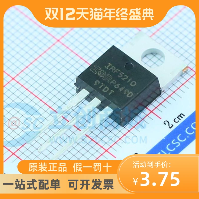 Ống hiệu ứng trường MOSFET kênh P IRF5210PBF 40A/100V hoàn toàn mới TO-220
