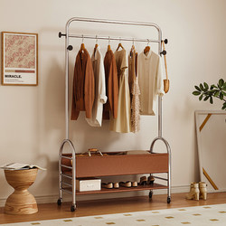 Coat Rack, Floor-Standing Clothes Rack, Antique-Style Movable Clothes Rack, Multi-Functional Storage Rack, Bedroom Clothes Drying Rack