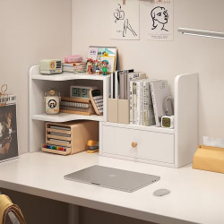Desktop Bookshelf, Desktop Storage Rack, Office Desk Organizer, Dormitory Desk Multi-Layer Organizer, Small Workstation Tiered Rack