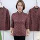 Autumn and winter Internet celebrity new fashionable print classic high-end retro loose middle-aged and elderly mothers wear plush warm top