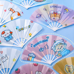 Children's Folding Fan, Portable Plastic Small Fan for Summer, 30% off Fans, Cute Hand-Cranked Fan for Girls, Creative
