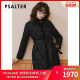 Psalm Selected Winter mink fur collar lace-up mid-length checked goose down jacket
