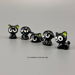 New Boredom-Relief Figurine, Small Black Healing Emotional Stress Relief Desktop Ornament, Cute 3D Car Decoration