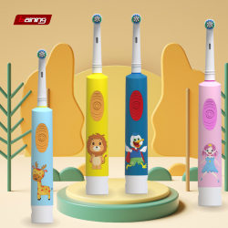 baining/Honglong factory direct sales children's round head rotating battery electric toothbrush compatible with oral-b