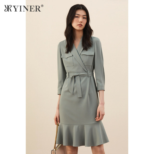 YINER sound children's clothing autumn French elegant and fashionable commuting OL dress
