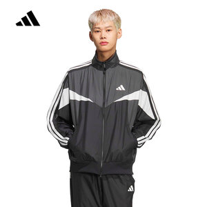 
adidas Adidas Three Stripes Contrast Color Hooded Jacket 2026 Spring Men's Loose Woven Jacket KF3677