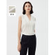 [Langzi Ole]Langzi silk women's sleeveless shirt high-end summer new fashionable temperament V-neck white lining