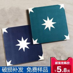 Nordic Small Floral Tiles 300 Star Tiles Kitchen Homestay Floor Tiles Blue-Green Retro Colorful Art Bathroom Wall Tiles