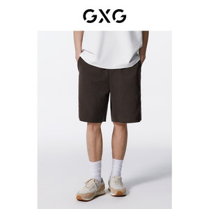 
GXG Men's Dark Brown Pocket Shorts Roman Fabric Casual Pants Summer 24 G24X222007
