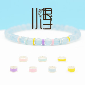 
Pure Silver Separator Beads Glue Dopamine Small Fresh Ring Separator Beads S999 Sterling Silver DIY Bracelet Accessories Material