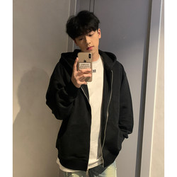 420g Heavyweight Hooded Cardigan Sweatshirt for Men, Spring Cleanfit Fleece-Lined Hoodie, High-End Jacket