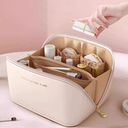 2026 New Model Makeup Bag, High-End Cosmetics Storage Bag, Portable Toiletry Bag, Large Capacity, Travel-Friendly, Light Luxury, High Aesthetic Value