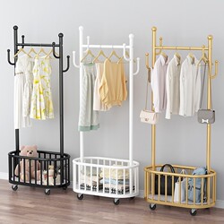 Clothes Drying Rack for Bedroom, Floor-Standing Clothes Rack for Home Use, Indoor Clothes Drying Rack, Balcony Clothes Drying Rack, Simple Mobile Clothing Rack