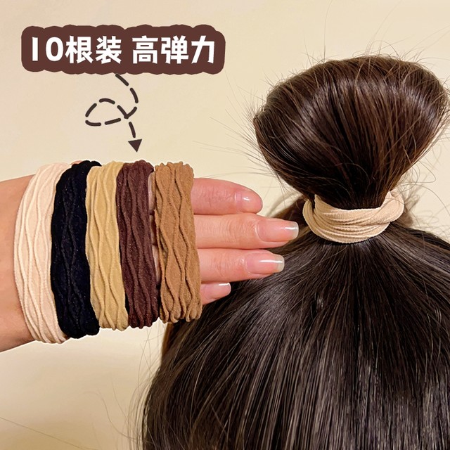 High elastic rubber band, durable black tie head head rope horsetta head jewelry, rope, no hurts to send new high -end hair circles women

