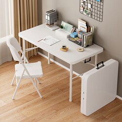 Folding Table for Home Use, Dining Table, Desk, Rectangular Dining Table, Foldable Plastic Portable White Computer Desk