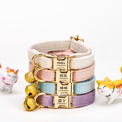Cat Collar Anti-Lost Plush Adjustable Persian British Shorthair American Shorthair Scottish Fold Puppy Engraved Neck Collar Christmas
