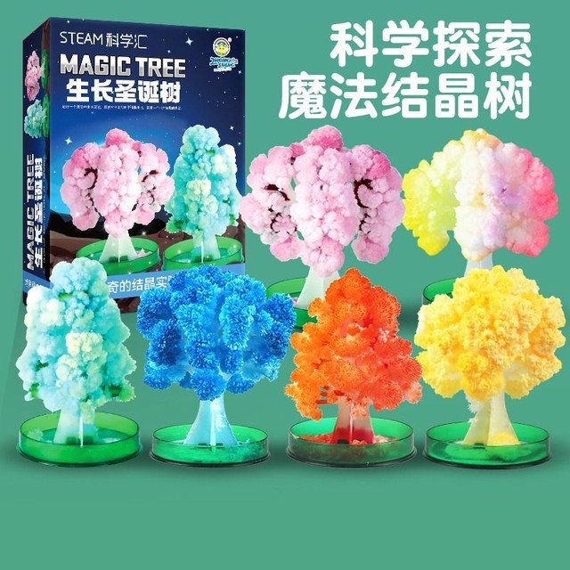 Paper tree blossoms, watered Christmas tree, colorful magic growing crystal cherry blossom tree, children's magical creative toy gift