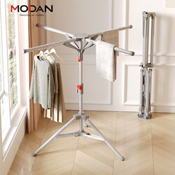 Foldable Clothes Drying Rack for Balcony, Home Use, Floor-Standing, Space-Saving, Indoor Clothes Hanger, Quilt Drying Magic Tool