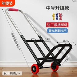 Folding Handcart for Home Use, Shopping, Grocery, Parcel Delivery, Portable Luggage Trolley