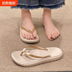 人字拖女夏外穿黑色夹脚拖鞋防滑沙滩海边夹板凉平底百搭时尚软底