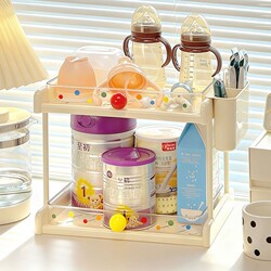 Baby Feeding Table Desktop Storage Rack Household Baby Bottle Supplies Storage Rack Baby Milk Powder Can Organizer Rack