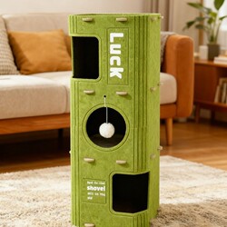 Cat Tree House with Breathable Felt, Integrated Scratching Board, Multi-Layer Cat Nest, Suitable for All Seasons, Double-Layer Climbing Frame