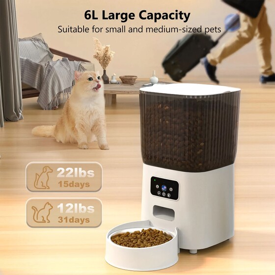 
Pet automatic smart feeder WiFi remote feeder timed and quantitative food dog bowl double bowl visual feeding