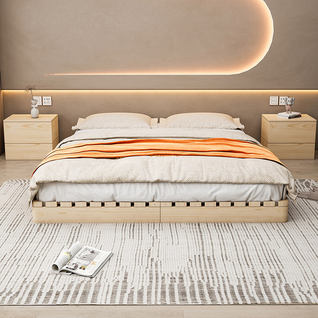 Tatami Rack Japanese -style bed rack skeleton simple floor bed, solid wood floor ...