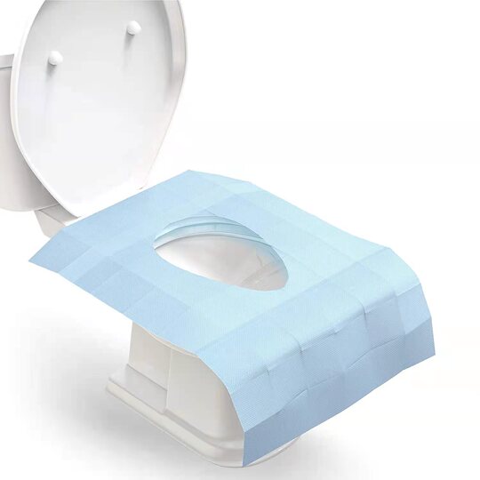 Einweg-WC-Sitzbezüge, doppellagig, wasserdicht, einzeln verpackt, für Reisen, Töpfchen in öffentlichen Toiletten, 50 Stück (bedruckt
