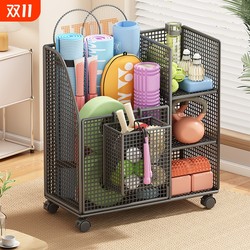 Yoga mat storage basket for fitness equipment storage