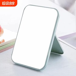 High-Definition Single-Sided Makeup Mirror, Desktop Beauty Princess Mirror, Foldable Square Mirror, Portable Mirror, Glass in Pink and Blue