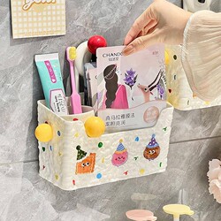 Bathroom Suction Cup Storage Rack Wall-Mounted No-Drill Washroom Vanity Shelf Toilet Wall Storage Shelf