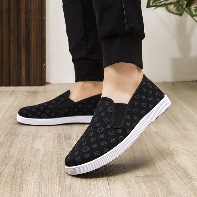 Scarpe in tessuto Old Beijing da uomo, slip-on, resistenti agli odori