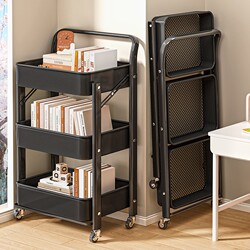 Small Trolley Storage Rack for Kitchen, Bathroom, Floor-Standing Multi-Layer Bedroom Bookshelf, Mobile Baby Toy Snack Storage Rack