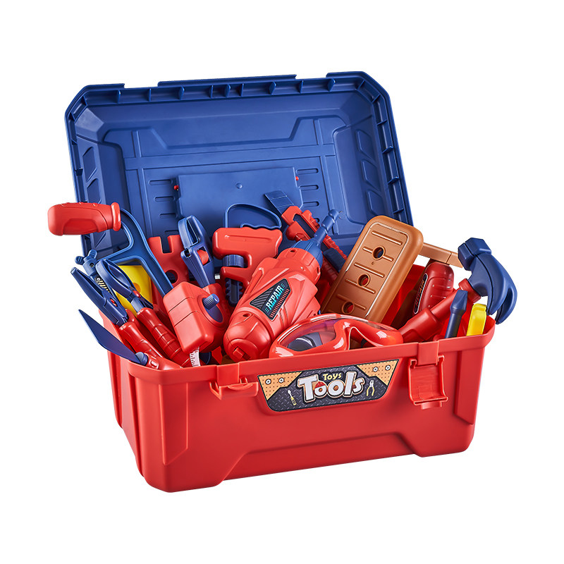Hyrenee 45 Pièces Boîte à Outils Jouet Enfants - Perceuse Électrique Imitation, Outils De Construction Éducatifs Pour 3-8 Ans