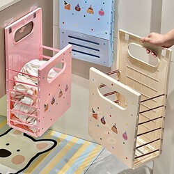 Foldable Household No-Drill Wall-Mounted Laundry Basket for Bathroom Storage, Large Capacity for Towels and Clothes