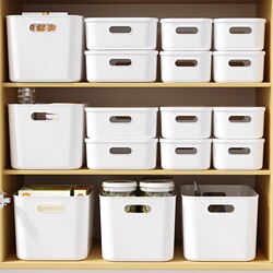 Desktop Storage Box for Home Use, Rectangular Cosmetics, Miscellaneous Items, Snacks Organizer Box with Lid, Storage Basket, Plastic Storage Box