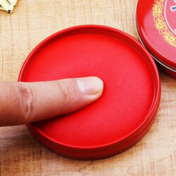 Quick-Drying Red Rectangular Large Stamp Pad, Fast-Drying Indonesian Financial Stamp Ink, Small Convenient Instant-Dry Fingerprint Office Supplies, Blue and Black Stamp Ink Box, Company Round Stamp