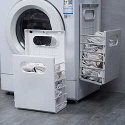 Dirty Laundry Basket for Home Use, Large Japanese-Style Bathroom Laundry Basket with Compartments, Luxury Bathroom Laundry Hamper