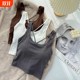Sexy beautiful strap chest pad suspension 2024 new Korean version short backless inner wear sweet and spicy vest women's one-piece