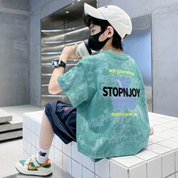 Boys' T-Shirt Summer Wear 2025 New Style Boys' Pure Cotton Short-Sleeve Summer Children's Clothing Fashionable Trendy T-Shirt