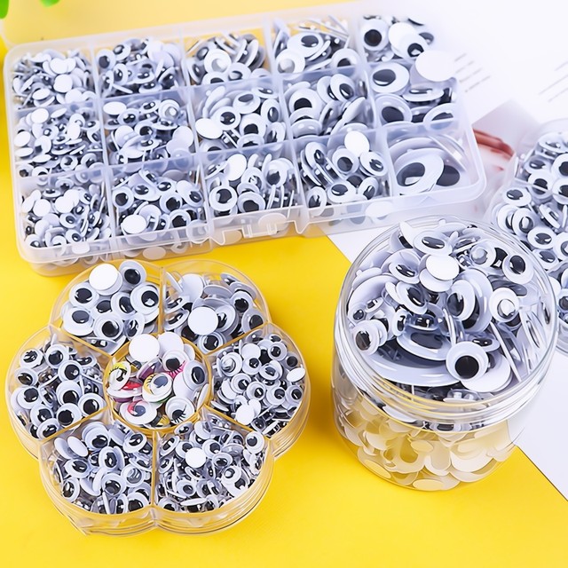 Black and white colored moving eyeball animal eye stickers DIY handmade three-dimensional moving eye material accessories creative
