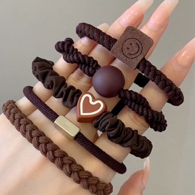 Headband 2024 tied hair simple rubber band women's new high-end temperament high elastic durable leather case hair loop rope